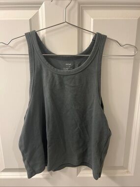 aerie Green Scoop Tank Top